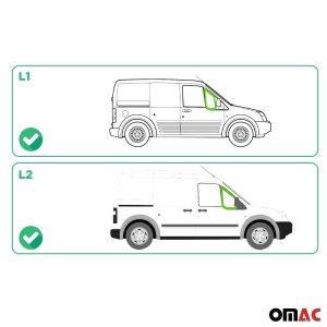 Ford Transit Connect Quarter Glass - Front - Omac - Cab - Green - '10-'13 Ford Transit Connect Quarter Glass - Front - Omac - Cab - Green - '10-'13